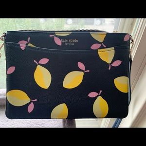 Kate Spade New York Margaux Lemons Medium Navy Convertible Crossbody